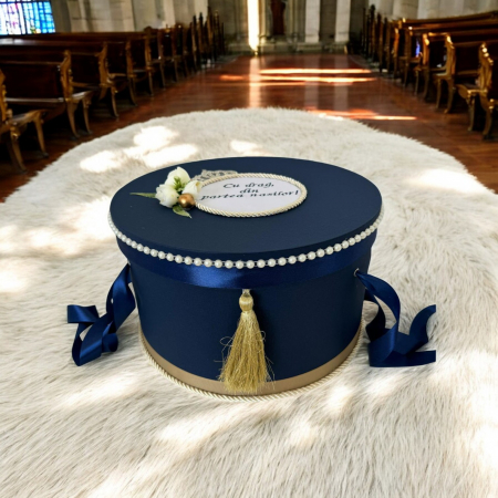 Cufar botez catifea - Albastru [2]