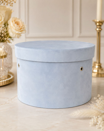 Accesorii botez - Cufar rotund catifea