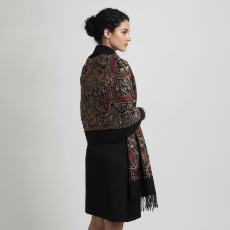 Esarfe - Esarfa Dama Lana si Vascoza Si Broderie 194x71 cm - Diferite Culori -2