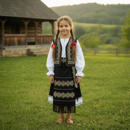 Престилки за момичета - Fote fetite cu broderie Mira 3