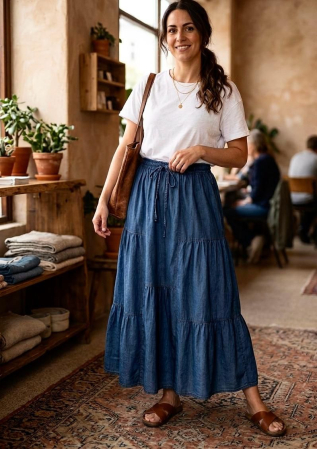 Femei - Fusta din denim lunga