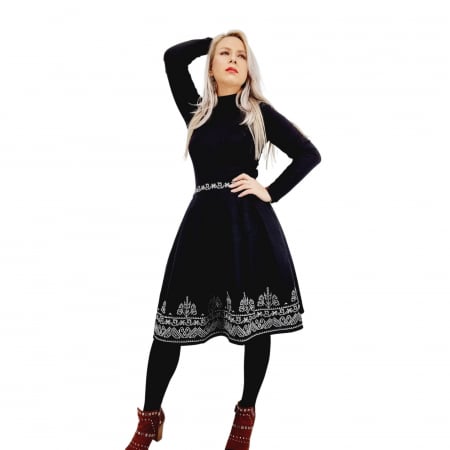 Fusta neagra cu broderie Xenia 2 [0]