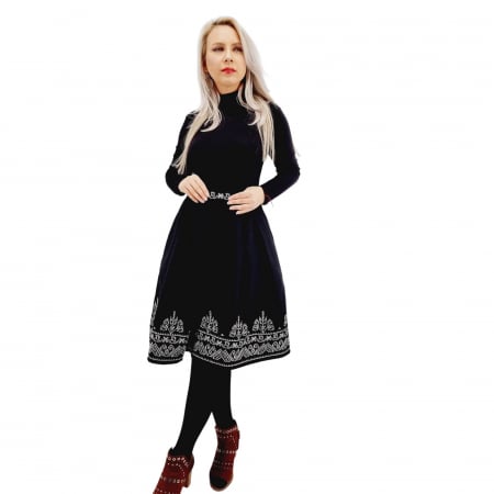 Fusta neagra cu broderie Xenia 2 [2]
