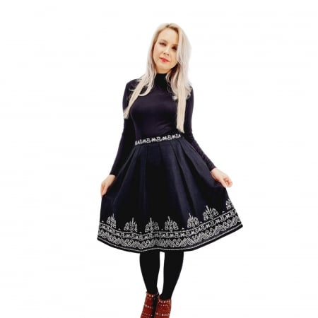 Fusta neagra cu broderie Xenia 2 [6]
