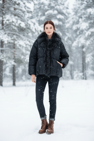 Geci - Haină elegantă din blană ecologică diferite culori– Mărime universală