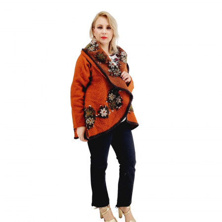 Cardigan - Haina din lana cu broderie Anisoara 14