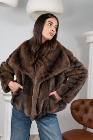 Елегантно палто от органична кожа в различни цветове – Универсален размер [1]