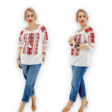 Maneca lunga - Ie traditionala Bianca 46
