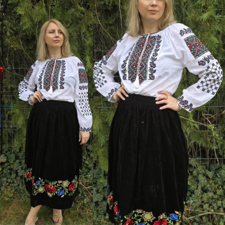 Дълъг ръкав - Блуза с бродерия Дъмбравита