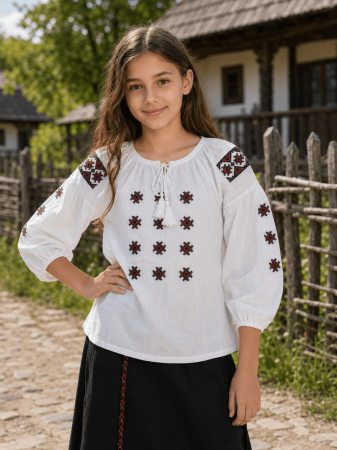 Блузи за момичета с бродерия - Ie traditionala fetita Eliza