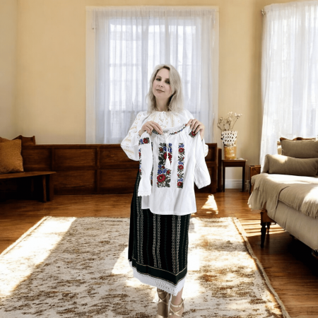 Блузи за момичета с бродерия - Ie traditionala fetita Gratiela