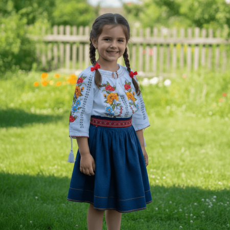Ii Fete - Ie traditionala pentru fetite Gina