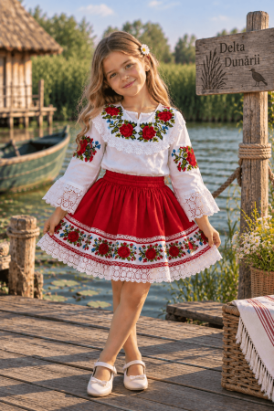 Ii Fete - Ie traditionala pentru fetite Trandafira 8