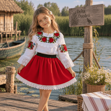 Copii - Ie traditionala pentru fetite Trandafira 8