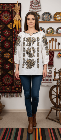 Maneca lunga - Ie Traditionala Roza 25
