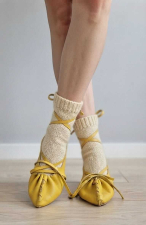 Opinci unisex din piele naturala galben [2]
