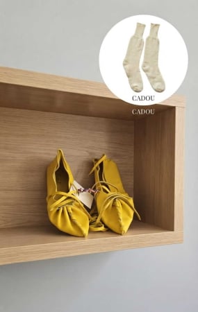 Femei - Opinci unisex din piele naturala galben
