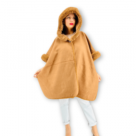 Poncho Dama masura universala culoarea maro 2 [6]
