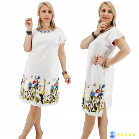 Rochie Alba cu Broderie Ilincuta [12]
