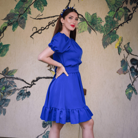 Rochie Petra Mini Albastra cu decolteu rotund [1]