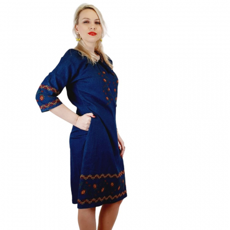 Rochie Traditionala din denim Sara [3]