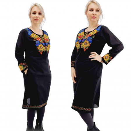Рокли с бродерия - Rochie Brodata Traditional Atena 2