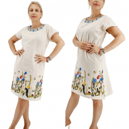 Rochii traditionale - Rochie Alba cu Broderie Ilincuta 2