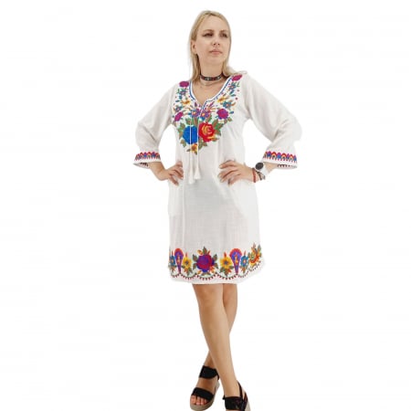 Рокли с бродерия - Rochie alba cu Broderie Danuta