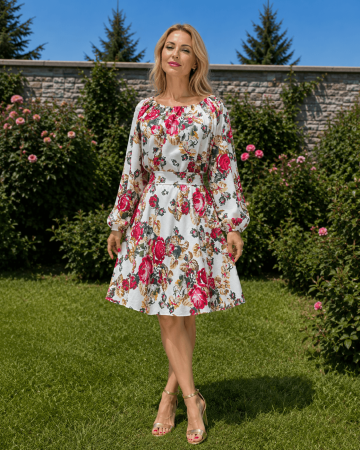 Rochii Elegante - Rochie cu motive florale eleganta Eugenia