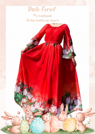 Елегантни рокли - Rochie cu motive florale eleganta Iolanta 2