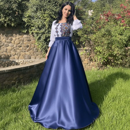 Rochii Elegante - Rochie cu motive florale eleganta lunga Lavinia 2