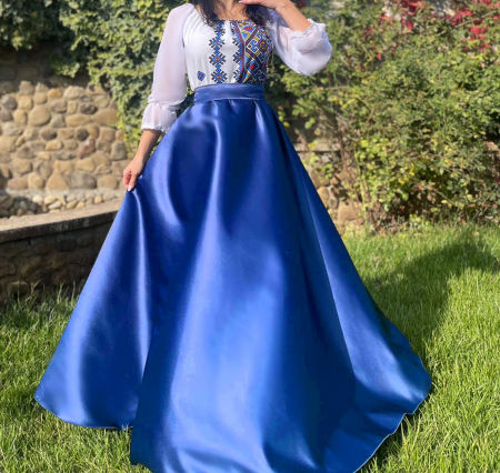 Елегантни рокли - Rochie cu motive florale eleganta lunga Lavinia 2