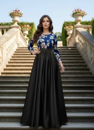 Femei - Rochie cu motive florale eleganta lunga Teo 12