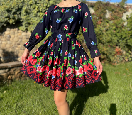 Rochie cu motive florale eleganta Adel [2]