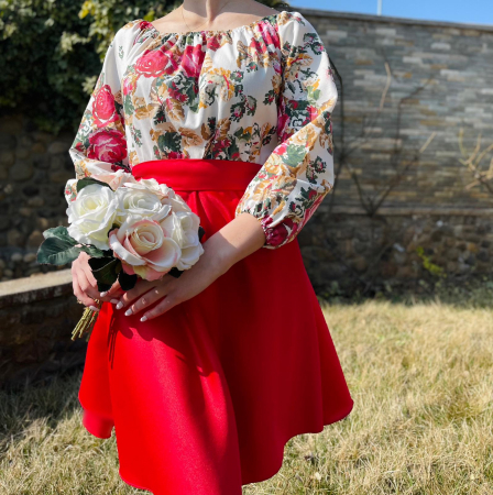 Елегантни рокли - Rochie cu motive florale eleganta Teo 6