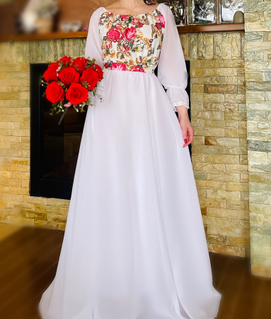 Rochie cu motive florale eleganta Teuta 3 [3]