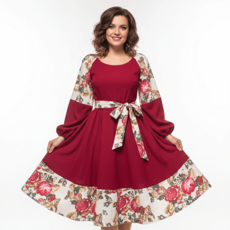Rochii Elegante - Rochie cu motive florale eleganta Teuta 4