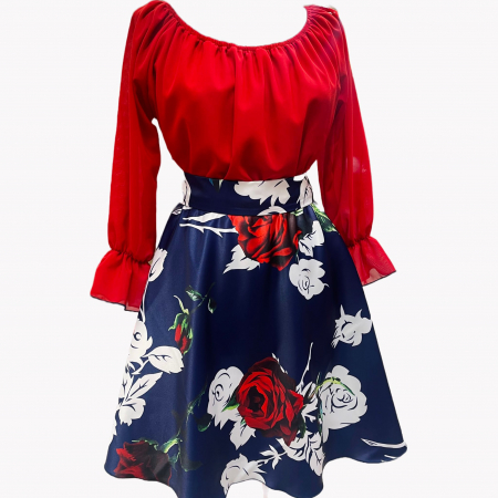 Елегантни рокли - Rochie Mila Flowers Midi