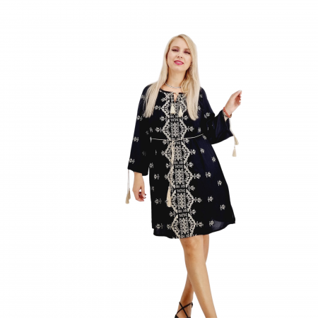 Рокли с бродерия - Rochie Dama cu Broderie Alba - Albena 2