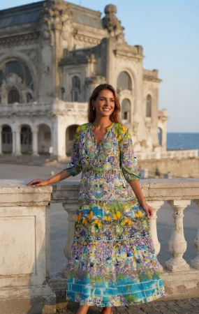 Rochii Elegante - Rochie Dama Maxi  Subtire cu ciucuri 7