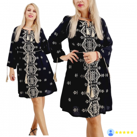 Рокли с бродерия - Rochie Dama cu Broderie Alba - Albena 2