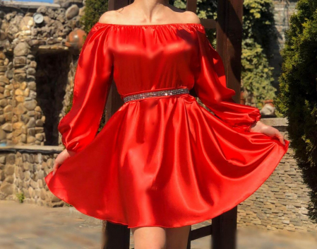 Rochie de ocazie din saten Neli [2]