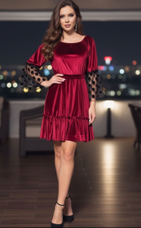 Femei - Rochie din catifea eleganta Nica