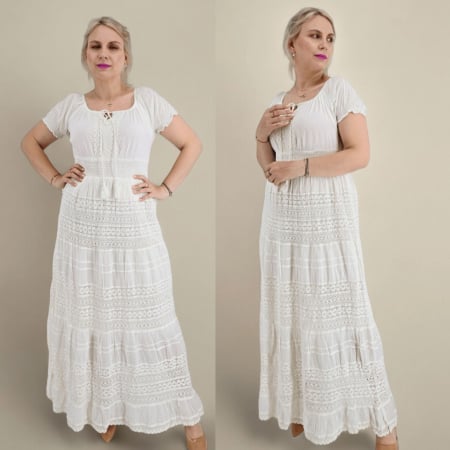 Рокли с бродерия - Rochie din dantela Margo 3