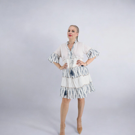 Рокли с бродерия - Rochie cu fir lame Lea