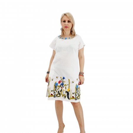 Rochie Alba cu Broderie Ilincuta [7]