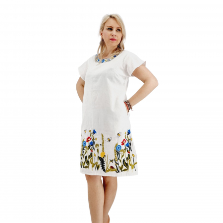 Rochie Alba cu Broderie Ilincuta [3]