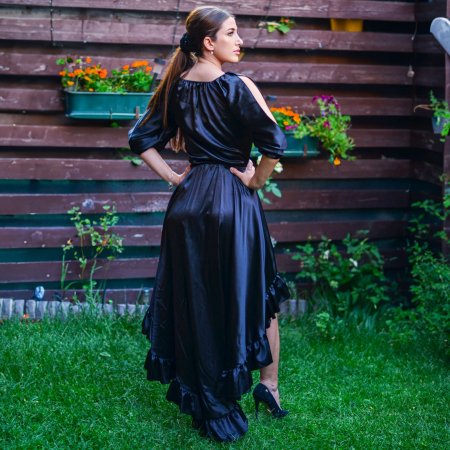 Rochie eleganta asimetrica neagra Neluta [1]