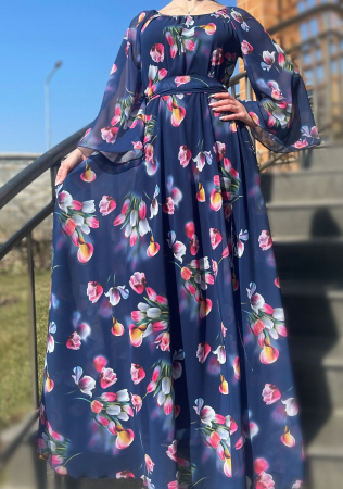 Елегантни рокли - Rochie eleganta cu motive florale Florinela 5