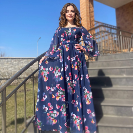 Rochie eleganta cu motive florale Florinela 5 [0]